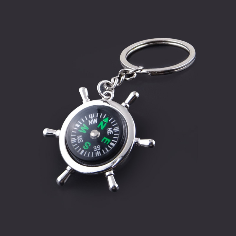 Nautical Helmsman Compass Keychain