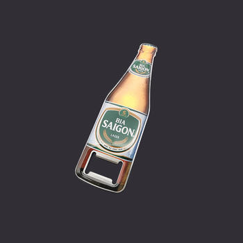 Stainless Steel Bottle shaped Beer Opener with Doming sticker