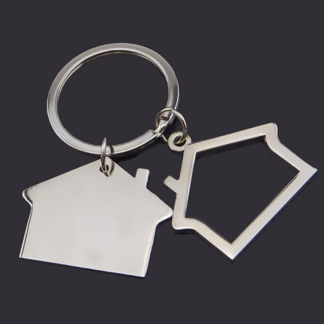 Silver Metal House Keyring