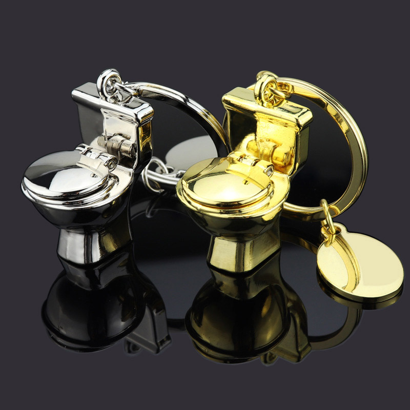 Metal toilet bowl keychains