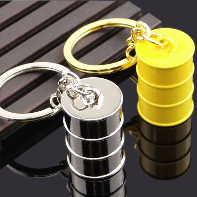 3D Metal paint bucket keychains