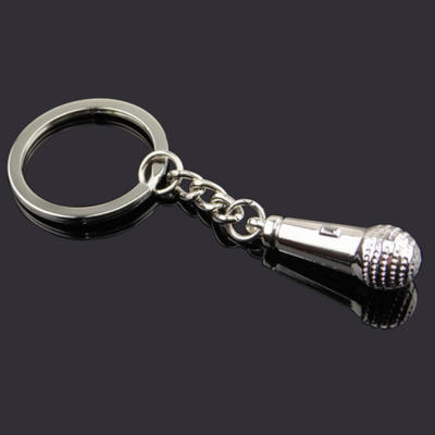 3D Metal microphone keychains