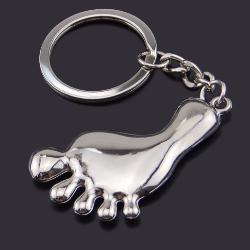 Novelty foot keychain metal ankle model car keyring pendant