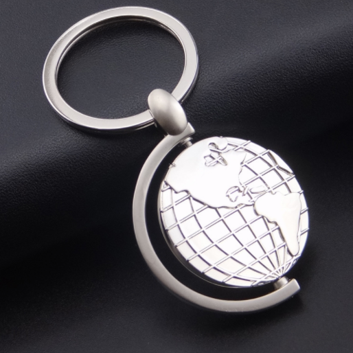 Rotating globe keychains