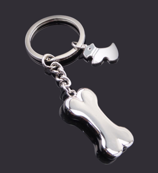 Dog bone keychain