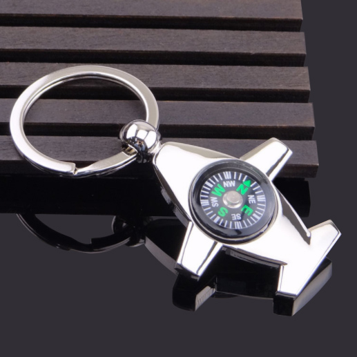 Aviation compass airplane keychain