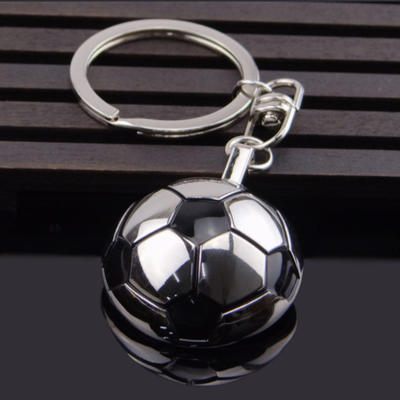 Half 3D Metal Football Keychain