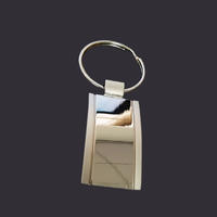 arc-shaped blank key tag keychain with double plating