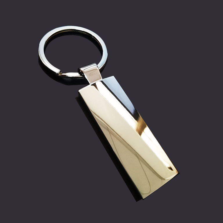 Rectangular key chain customized logo metal key tag