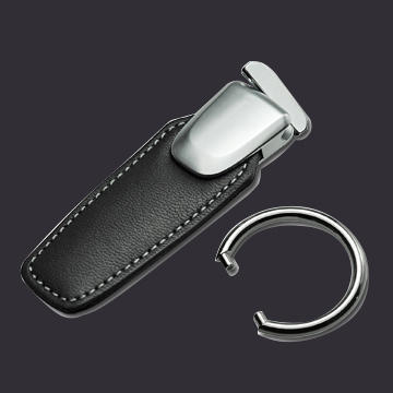 Leather Keychain with Detachable Ring