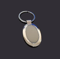 Oval blank key chain metal key ring