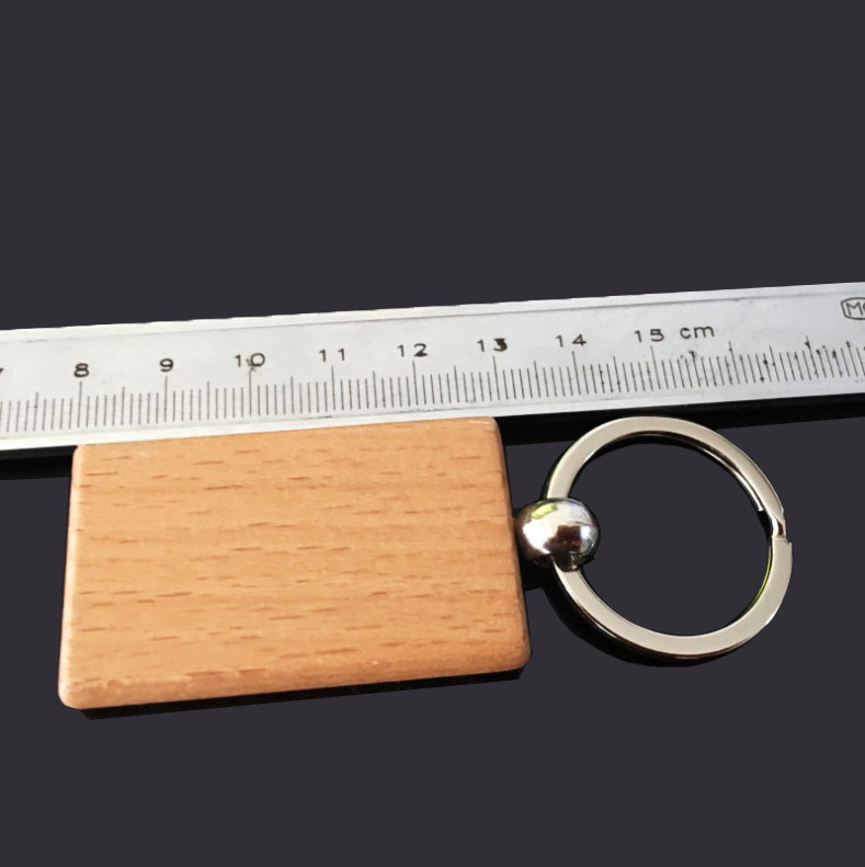 Wooden keychain blank key tag laser logo