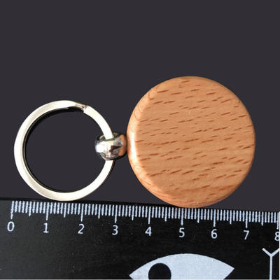 Wooden key tag round shape keyring custom keychain