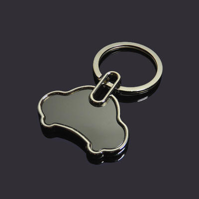 Car shape blank keychain black stainless steel key tag