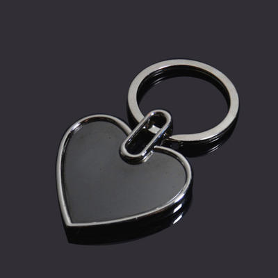 Black heart shape keychains blank key tag