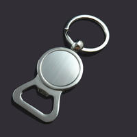 Blank metal bottle opener keychain custom key tag