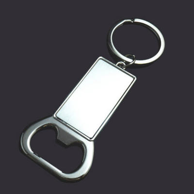 Blank square bottle opener keychain custom key tag
