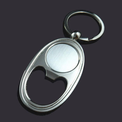 Blank bottle opener keychain custom logo key ring