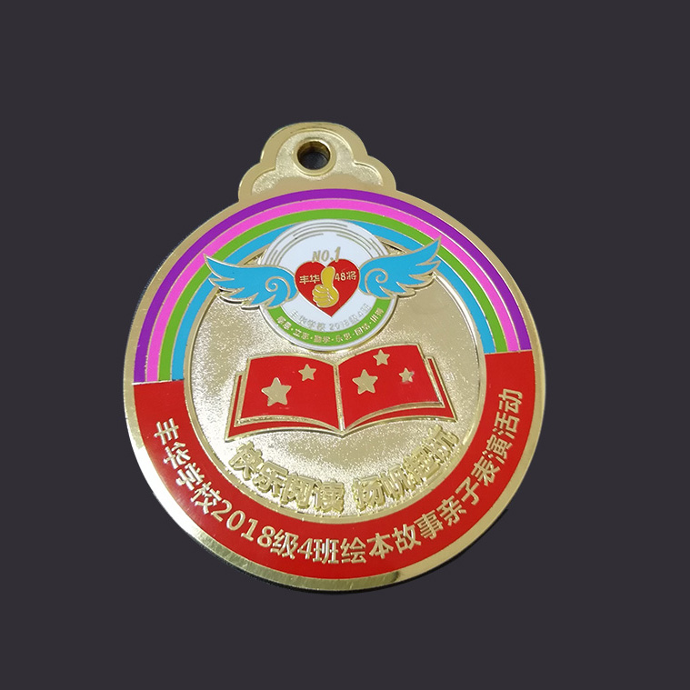 Round shape metal medal gold plating