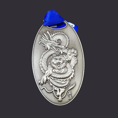 Sliver 3D engrave logo custom medals
