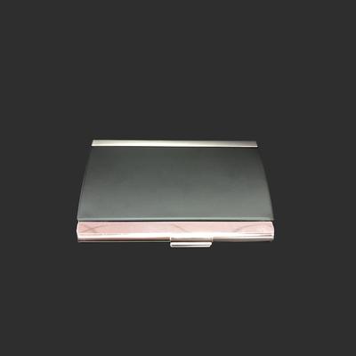 Portable PU Stainless steel metal card holder