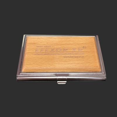 Premium Business card holder metal mix wood(can be customized logo)