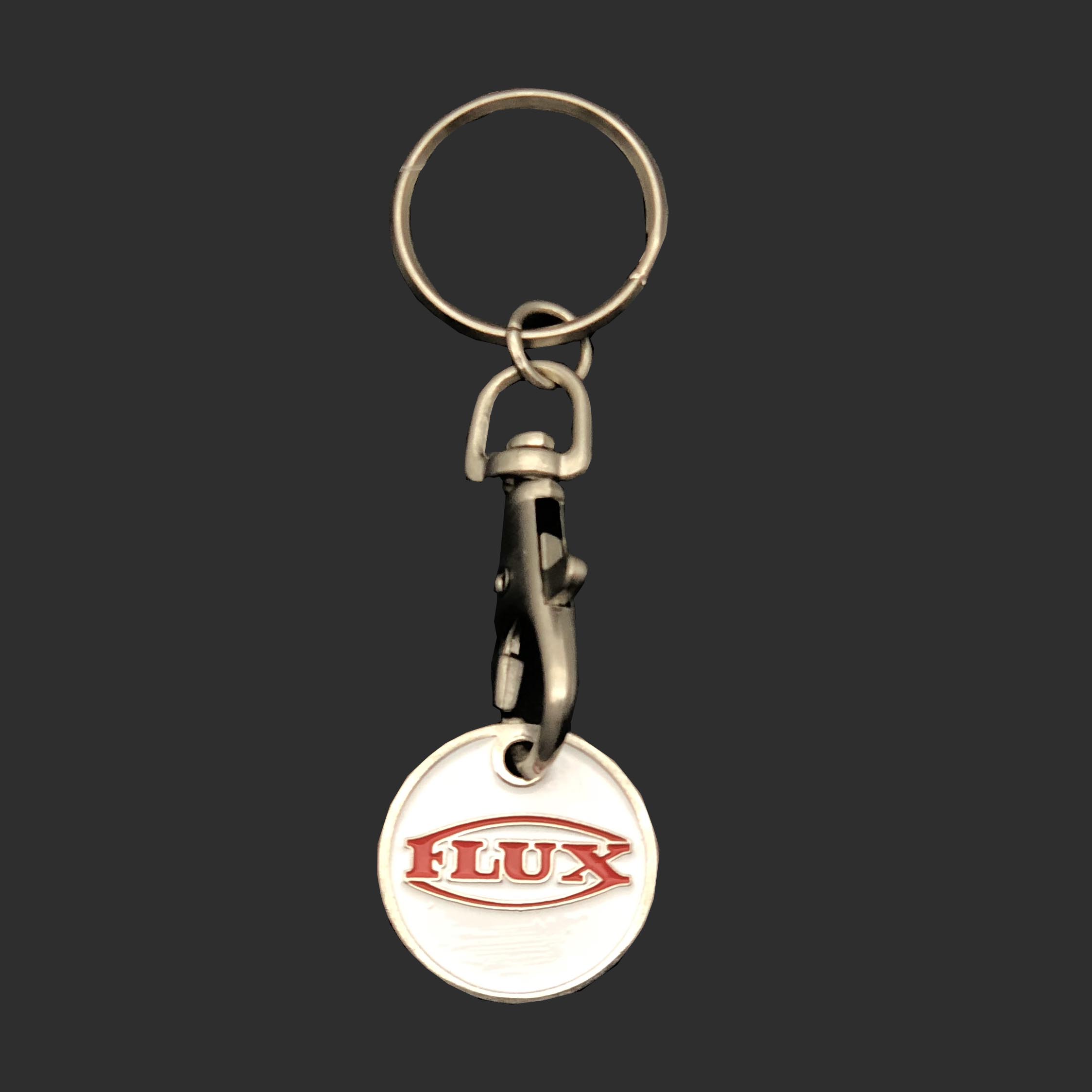 Single-sided  custom metal trolley coin key ring