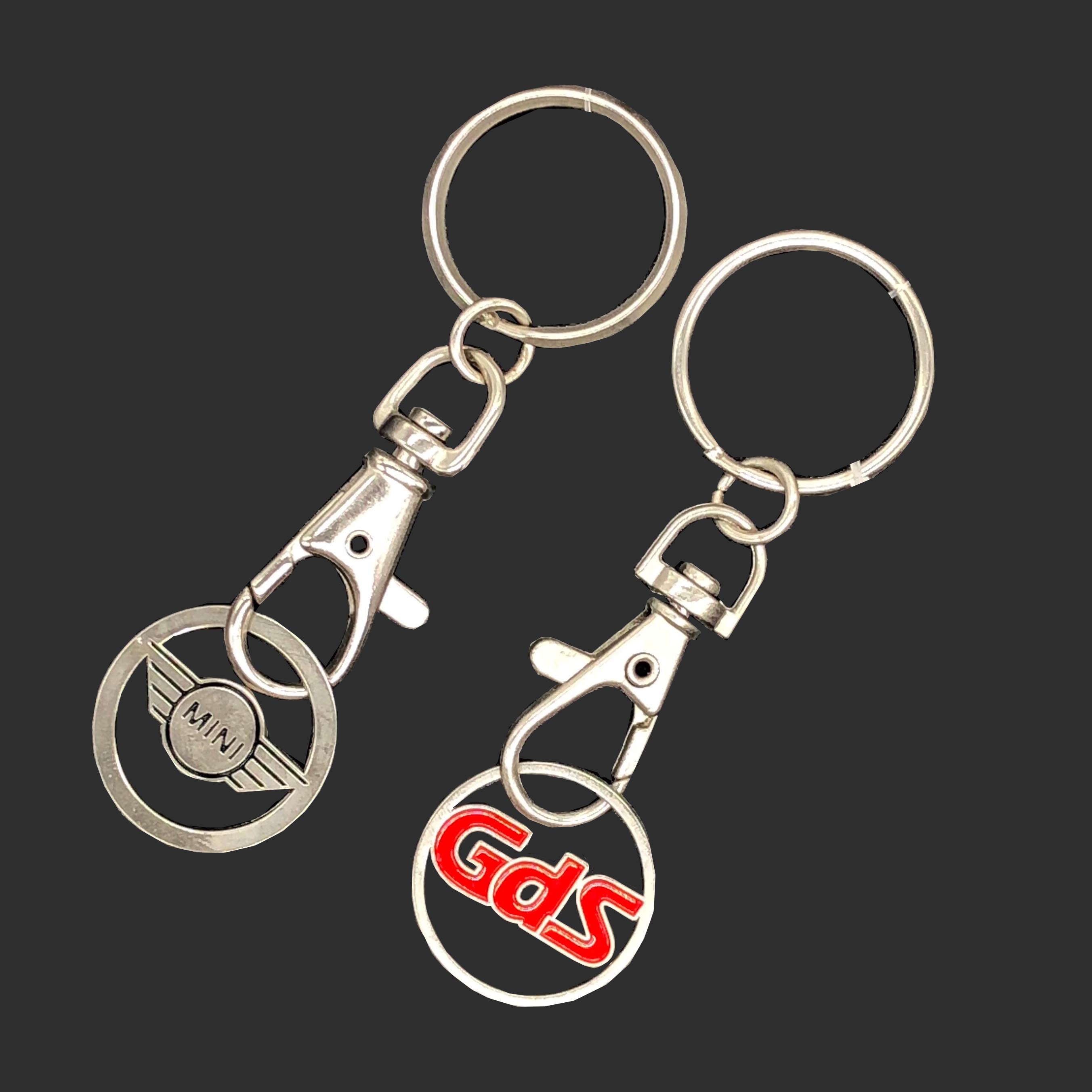 Custom trolley coin keychain