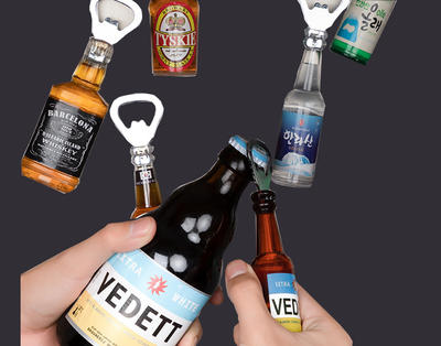 Creative beer bottle opener Personalized beer bottle opener multi-function with magnet refrigerator discount goods can be custom